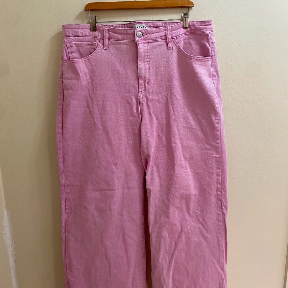Wide Leg Pink Jeans